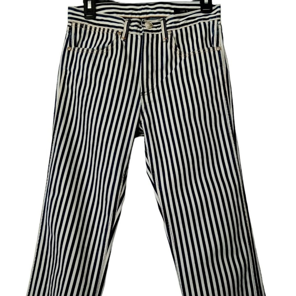 Rag & Bone Jeans sz 25 Conductor Indigo Stripe  Cotton  Made USA  Hemmed to 27"
